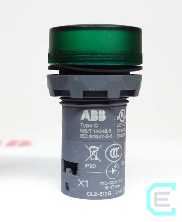 LAMPARA PILOTO VERDE CUERPO UNICO 110-130VAC ABB - Piloto