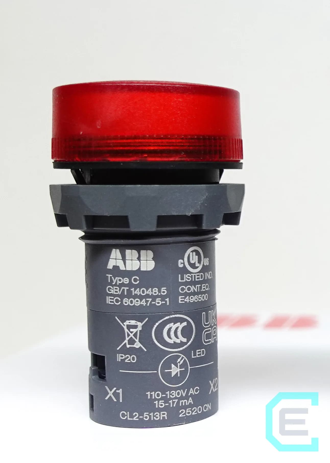 LAMPARA PILOTO ROJO CUERPO UNICO 110-130VAC - ABB
