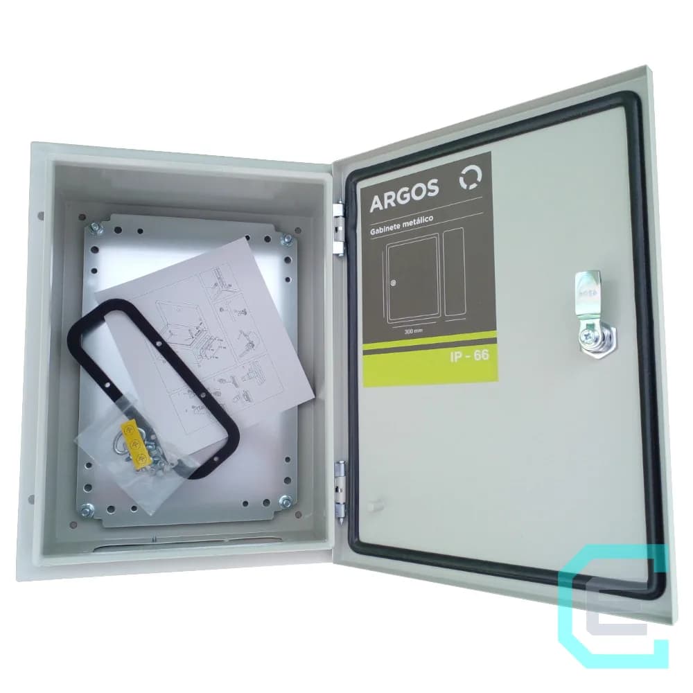 GABINETE METALICO C/PLACA DE MONTAJE TAMAÑO 30x30x15 cm. - ARGOS