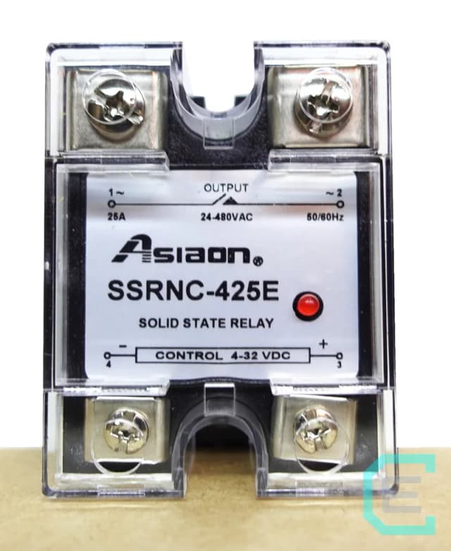 SSR MONOFASICO 25A, V. DE CONTROL 4-32VDC, V. DE SALIDA 24-480 VAC ASIAON - 1 fase