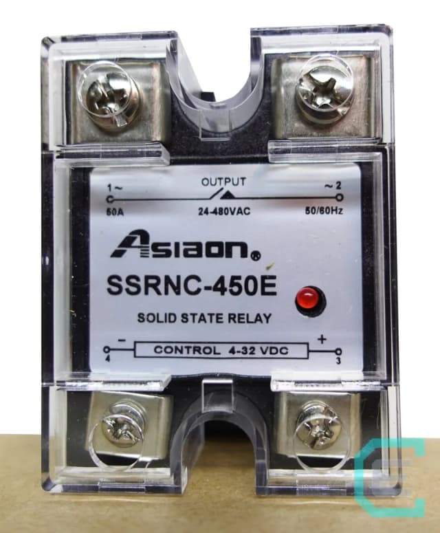 SSR MONOFASICO 50A, V. DE CONTROL 4-32VDC, V. DE SALIDA 24-480 VAC ASIAON - 1 fase