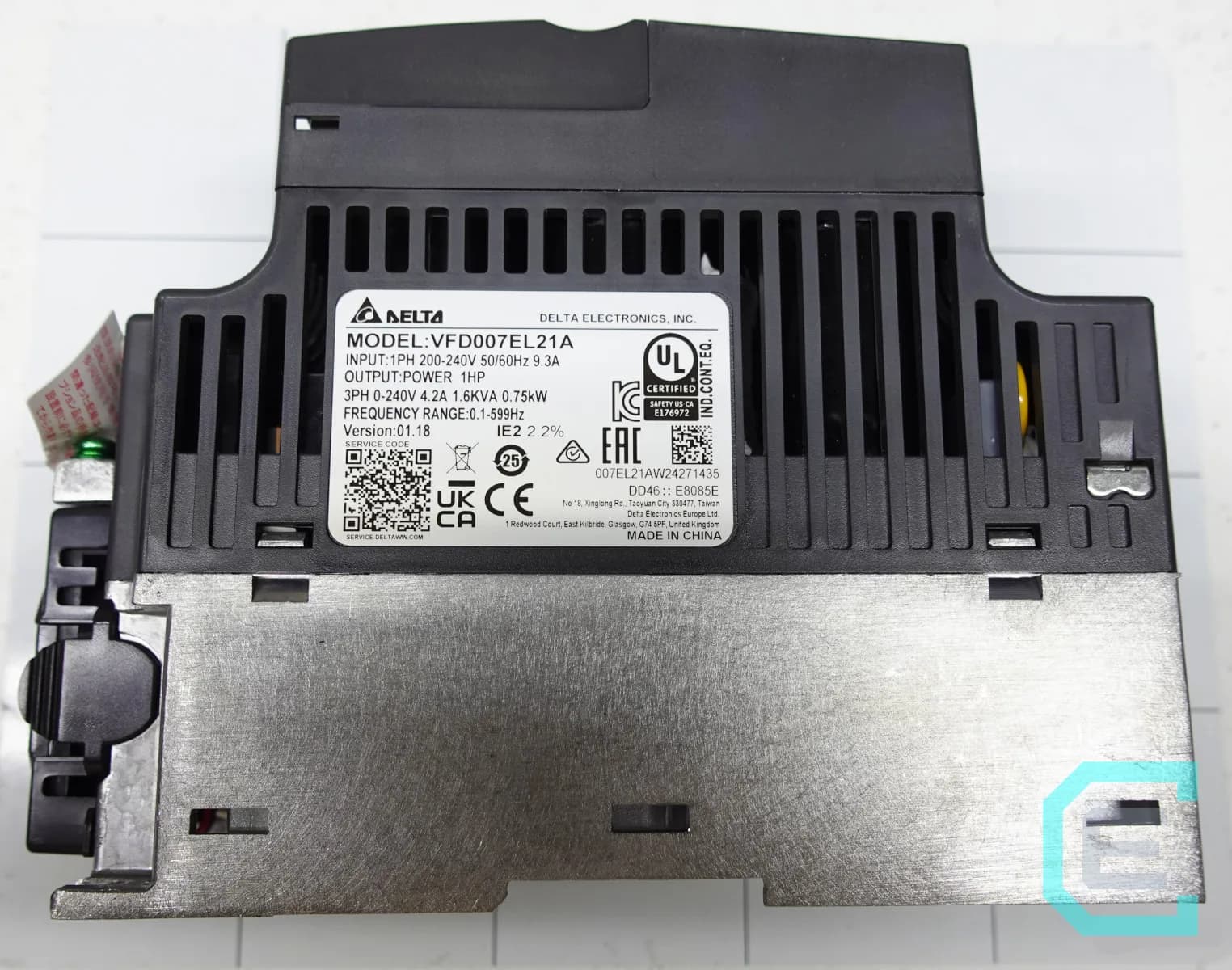 VARIADOR DE VELOCIDAD 1HP 220VAC IN 2PH OUT 3PH - DELTA ELECTRONICS