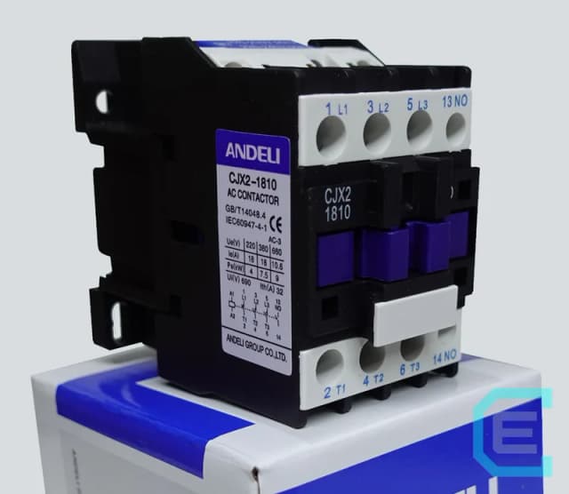 CONTACTOR 3P 18A, 1NA, BOBINA A 220 VAC ANDELI - 3 polos