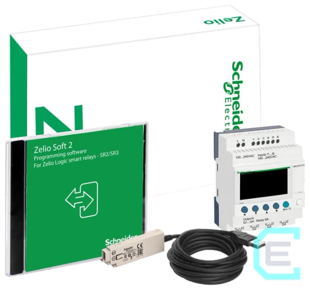 KIT CONTROLADOR LOGICO ZELIO SR3B101FU + CABLE USB - SCHNEIDER ELECTRIC