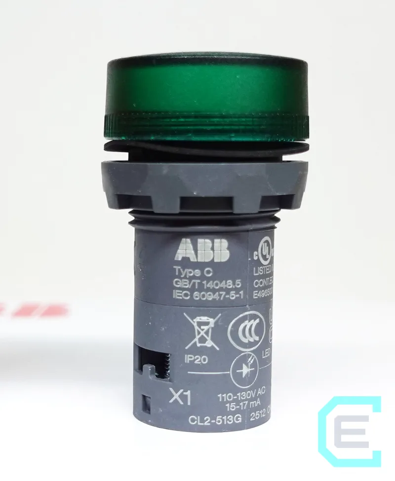 LAMPARA PILOTO VERDE CUERPO UNICO 110-130VAC ABB - Piloto